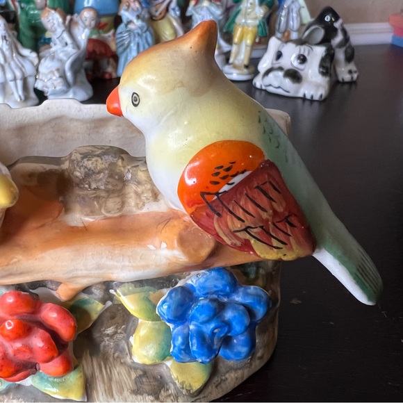 Vintage 1940's Made in Occupied Japan Bird & Flower Planter, Plant Lover, Hosuep - Picture 3 of 8